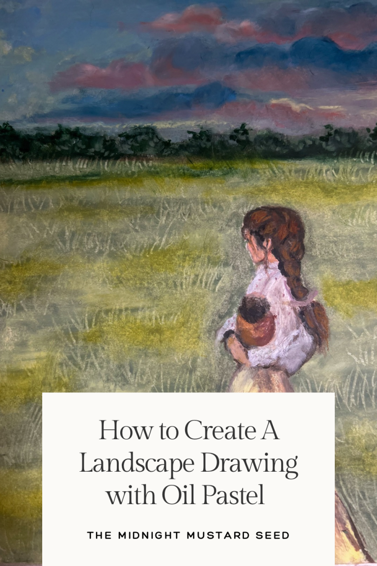 How to create a  landscape drawing with oil pastel 