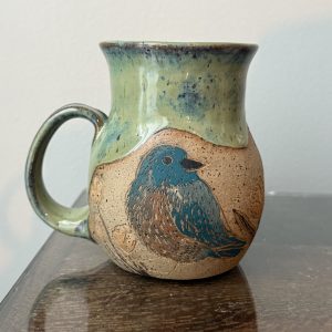Hand Carved Bluebird Mug