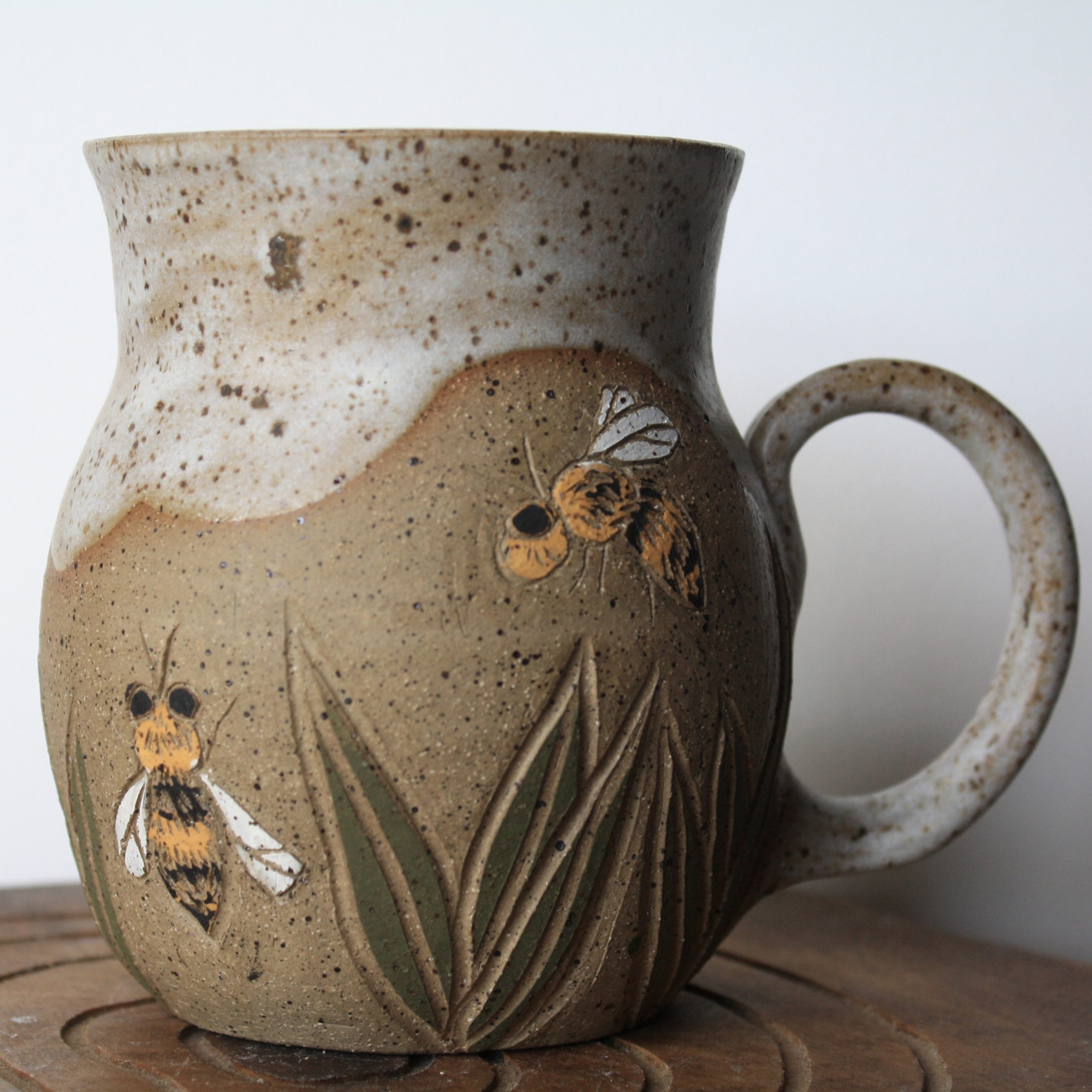 Hand Carved Honey Bee Mug - Image 4