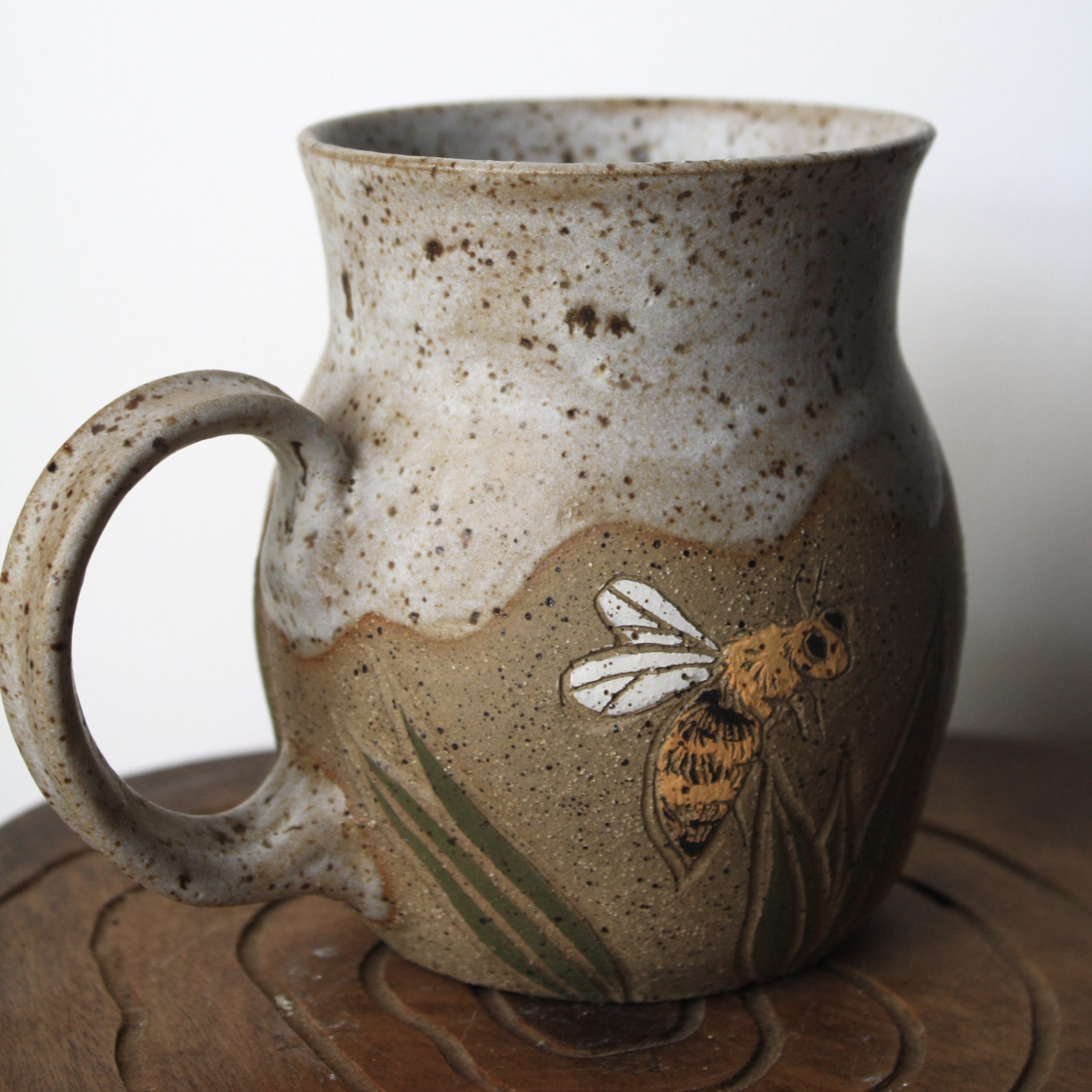 Hand Carved Honey Bee Mug - Image 3