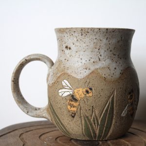 Hand Carved Honey Bee Mug
